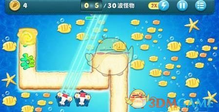 《保卫萝卜1》深海主题第3关金萝卜攻略